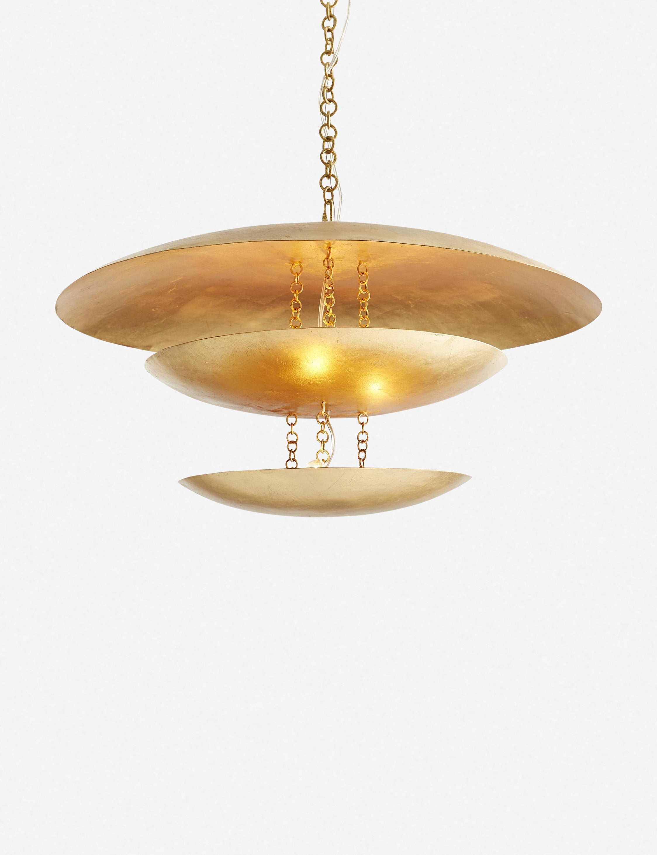 Lustre moderne Fuller en feuille d'or - Feuille d'or