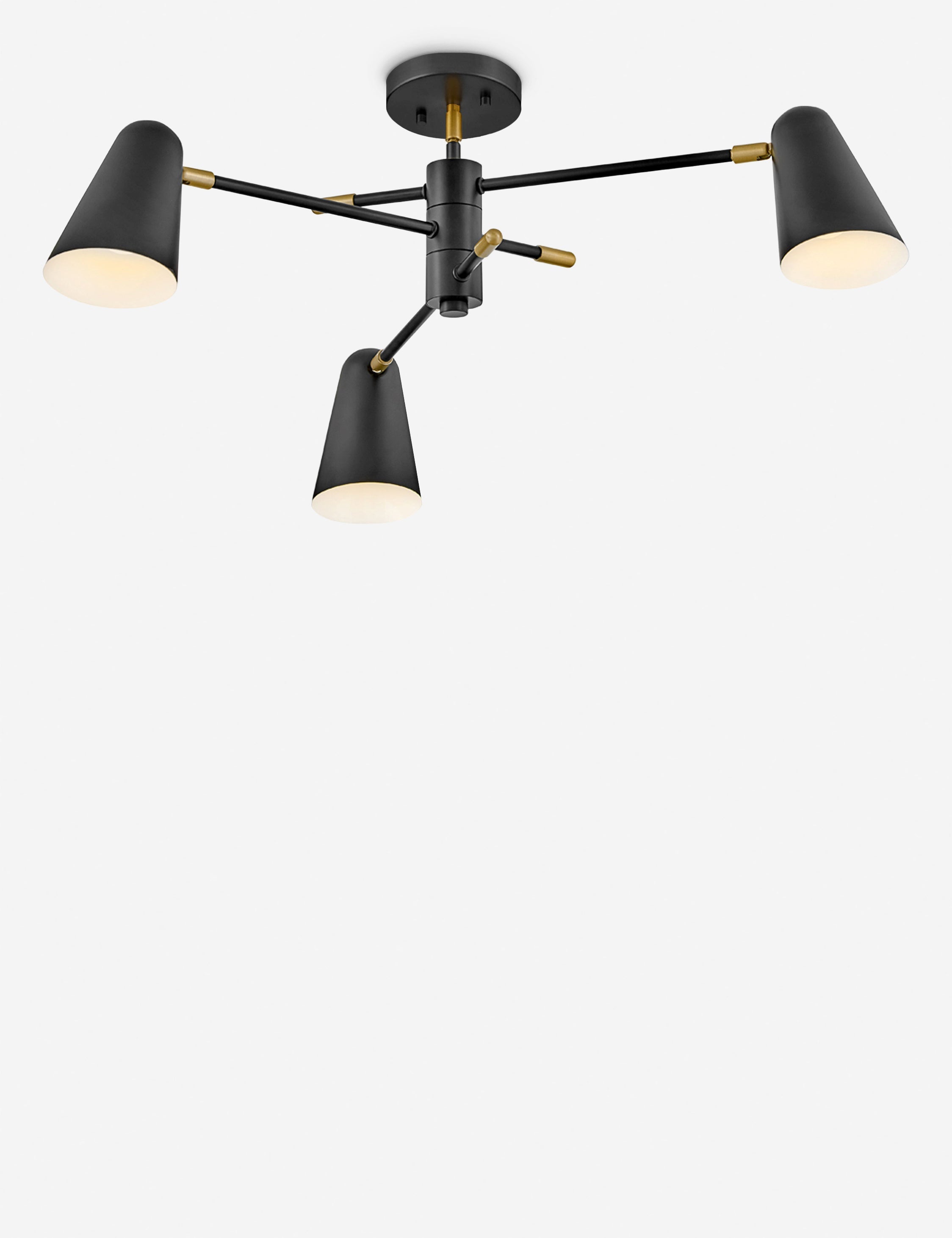 Lustre vintage Murray en laiton et noir - Laiton et noir