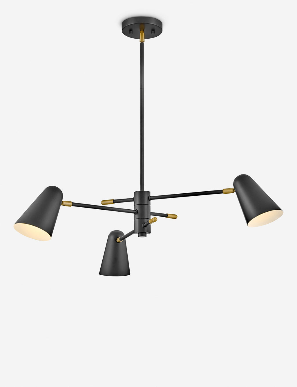 Lustre vintage Murray en laiton et noir - Laiton et noir