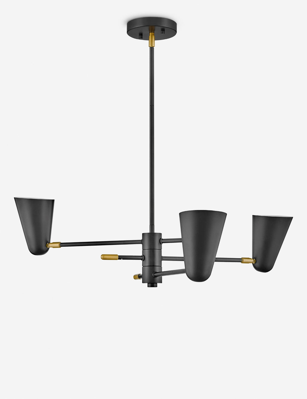 Lustre vintage Murray en laiton et noir - Laiton et noir
