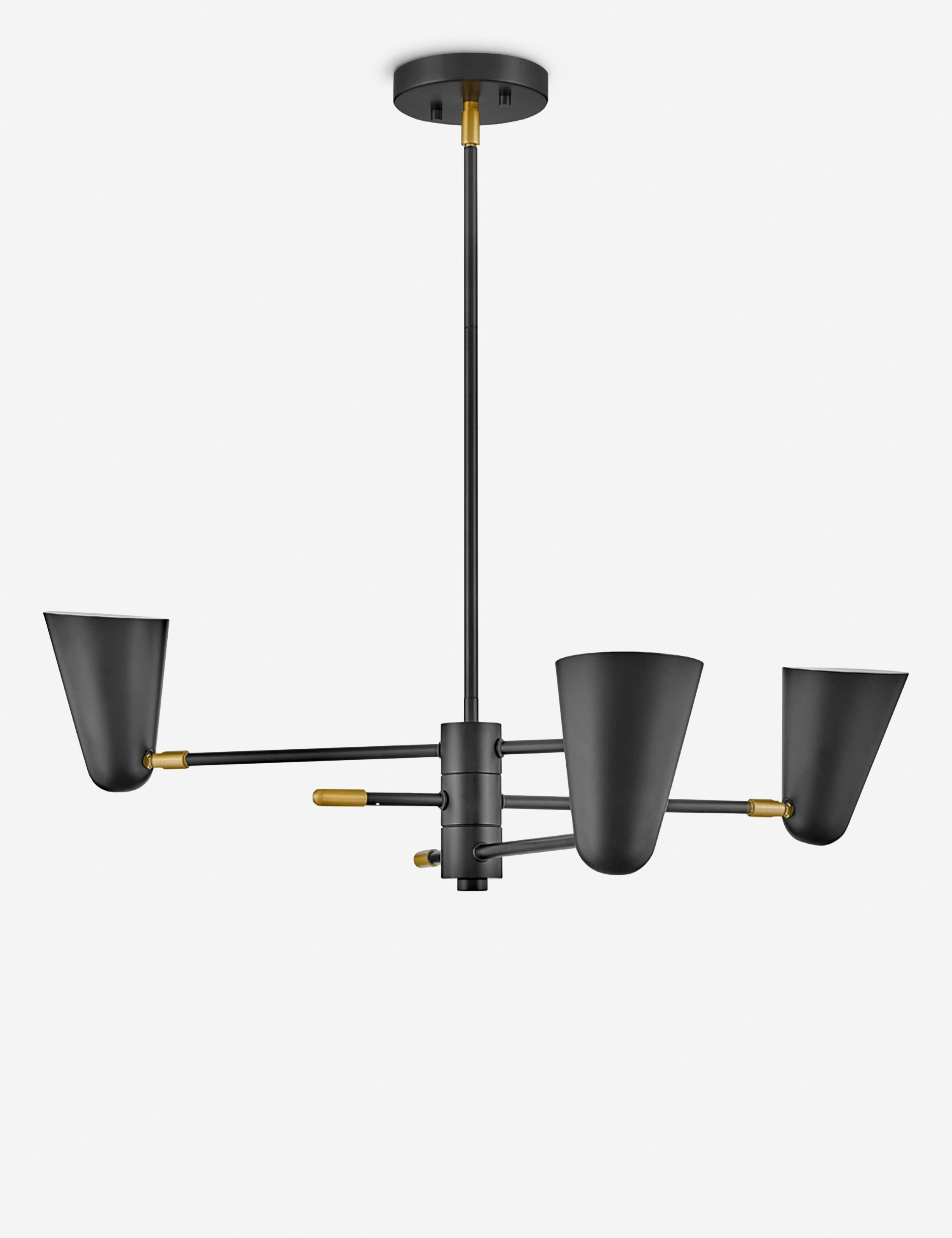 Lustre vintage Murray en laiton et noir - Laiton et noir