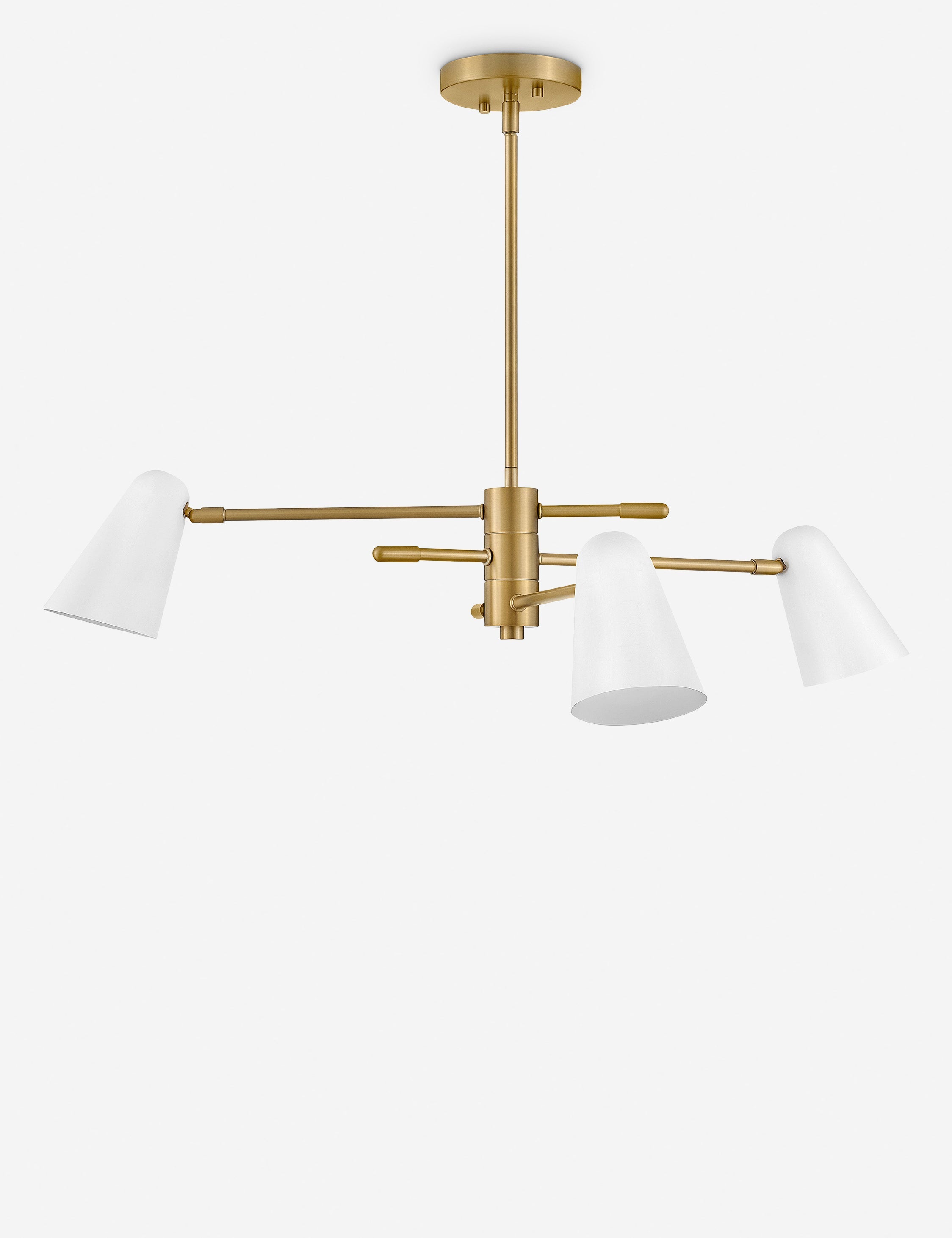 Lustre vintage Murray en laiton et blanc - Laiton et blanc