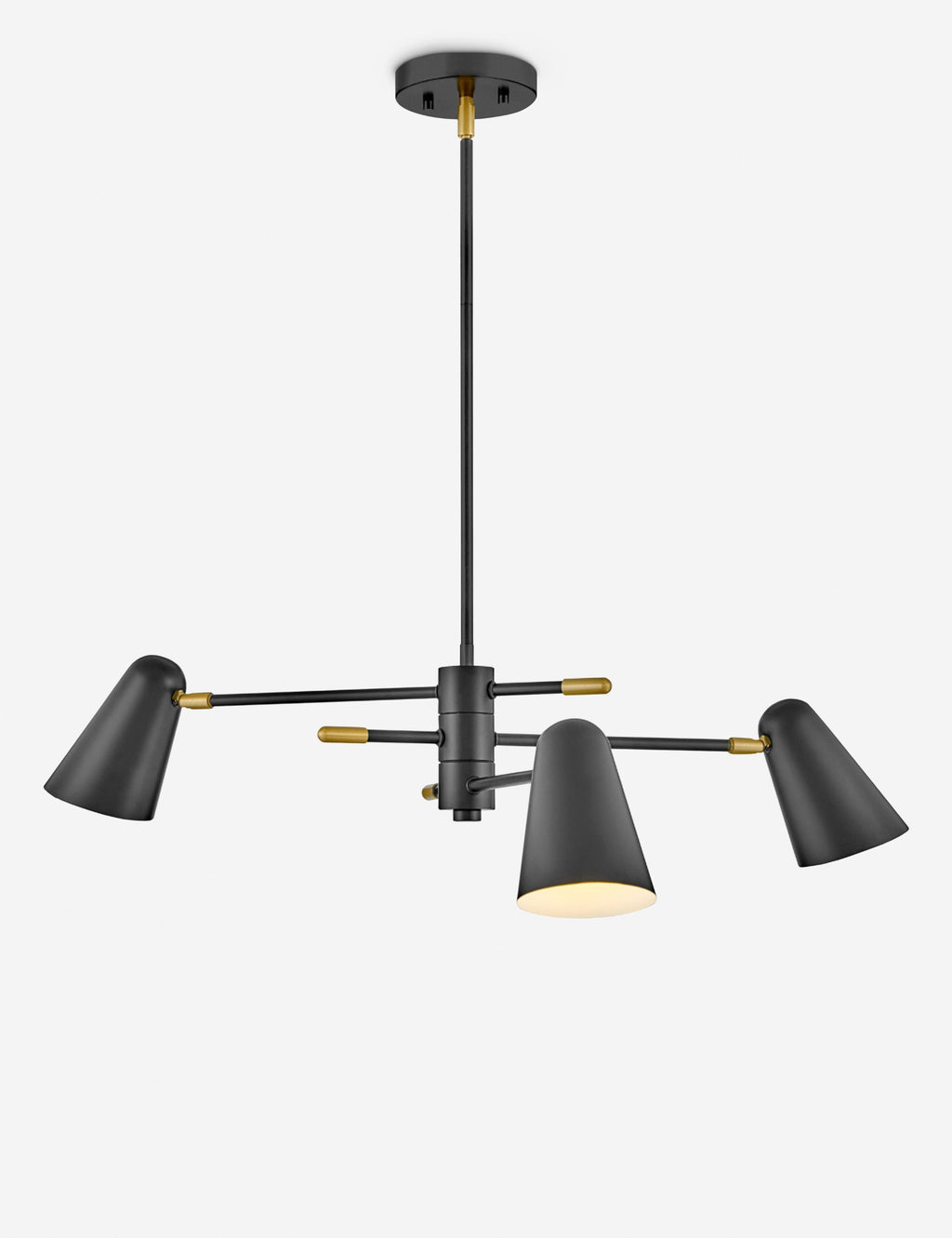 Lustre vintage Murray en laiton et noir - Laiton et noir