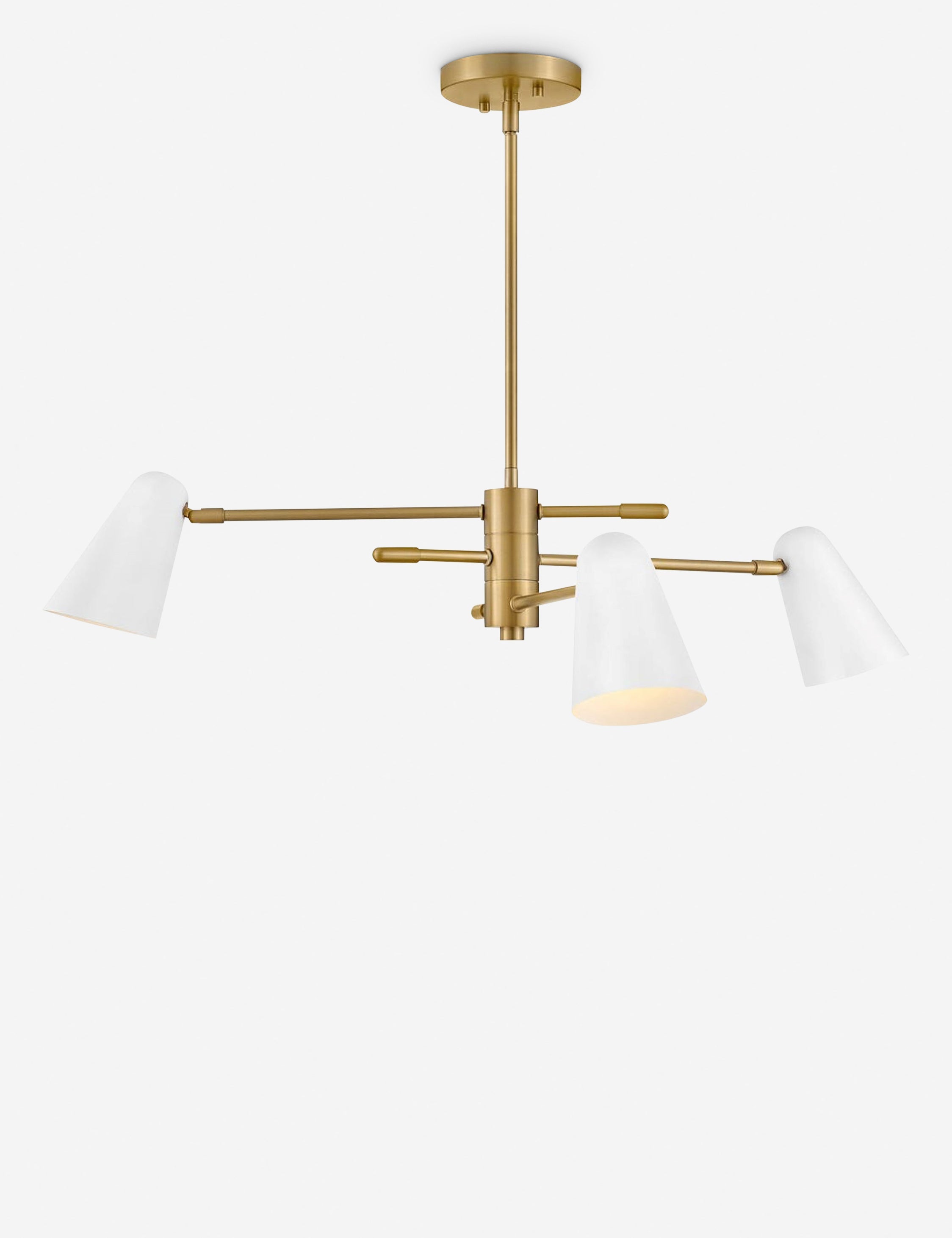 Lustre vintage Murray en laiton et blanc - Laiton et blanc