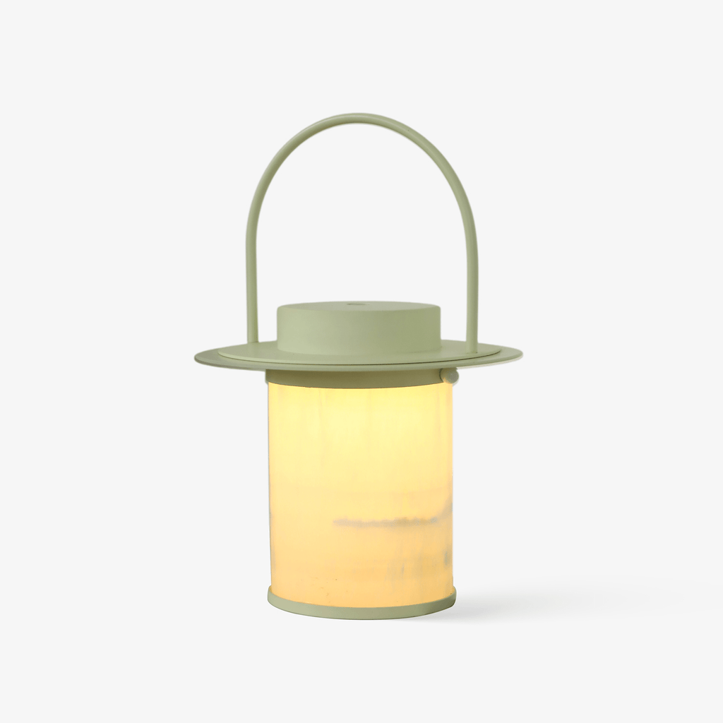 Lampe à poser moderne Styr en Albâtre Beige et blanc