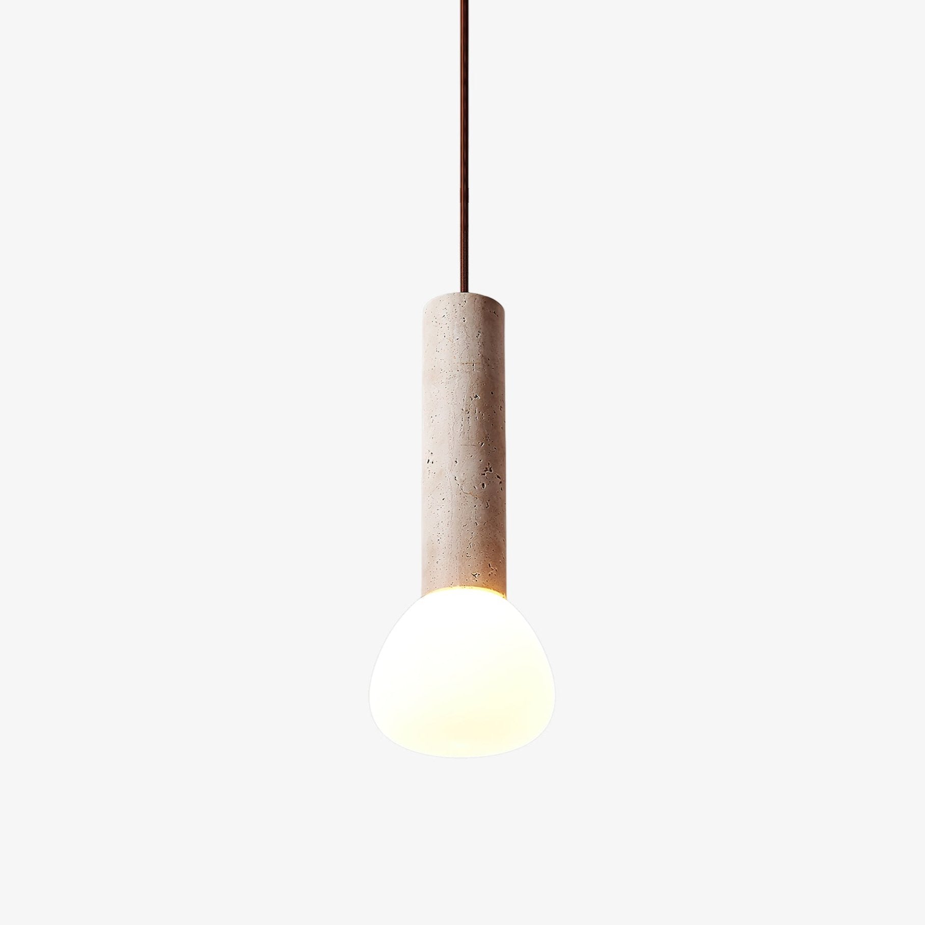 Suspension moderne Ennis en Travertin jaune et blanc