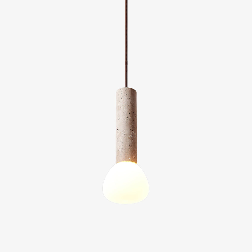 Suspension moderne Ennis en Travertin jaune et blanc