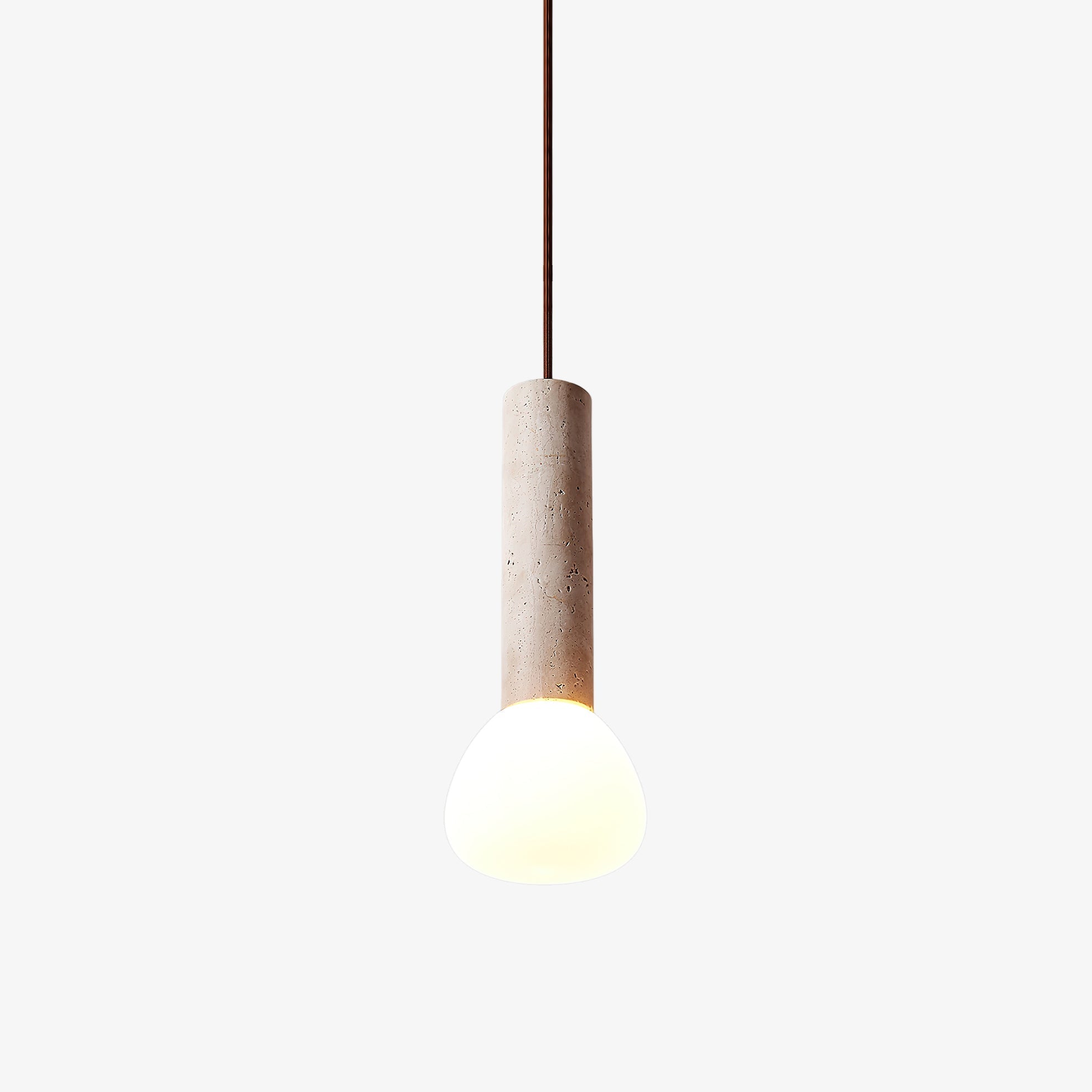 Suspension moderne Ennis en Travertin jaune et blanc