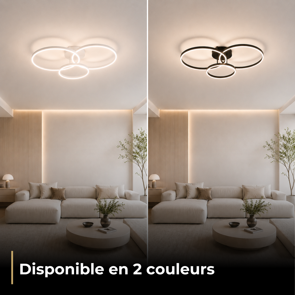 Plafonnier LED Design Triple Anneau
