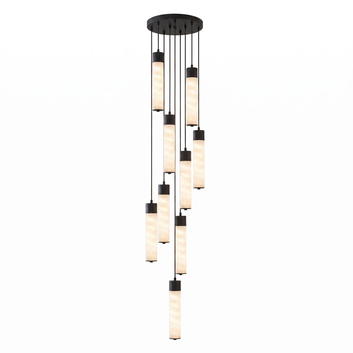 Alabaster Tube Brass Pendant Lamp
