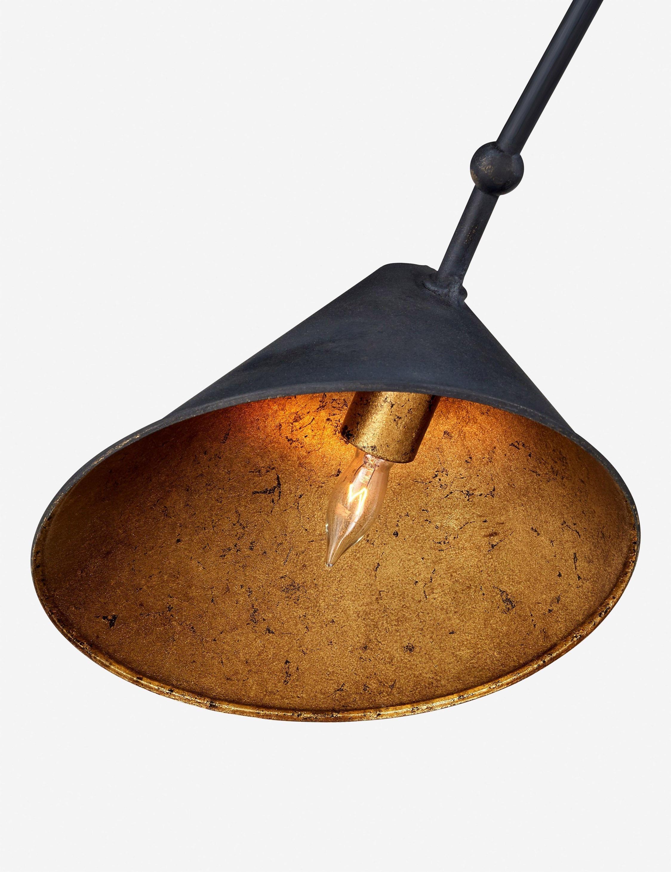 Lustre industriel Knox en feuille d'or - Feuille d'or
