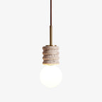 Suspension moderne Herman en Travertin jaune et blanc