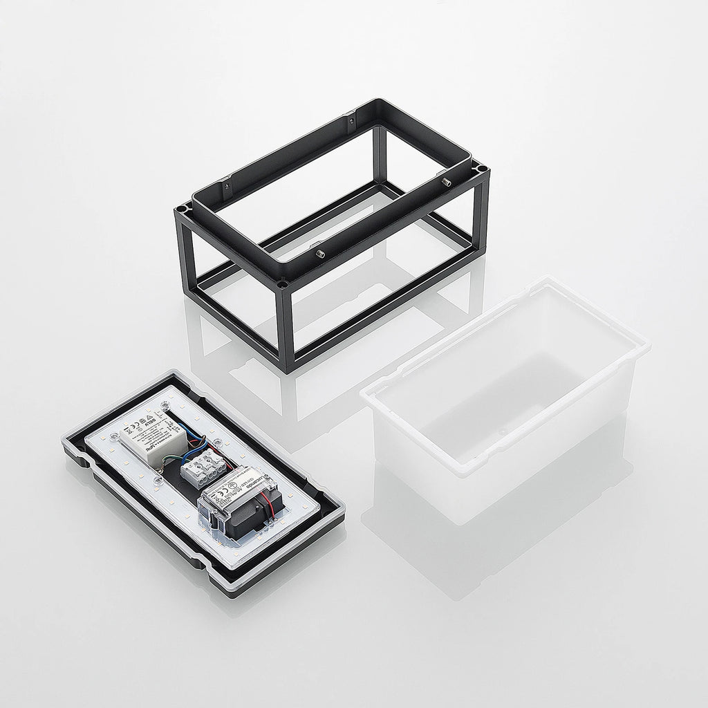 Applique Extérieur LED Cadre Graphite Diffuseur Satiné IP54
