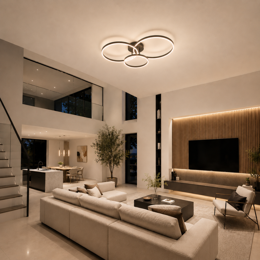 Plafonnier LED Design Triple Anneau