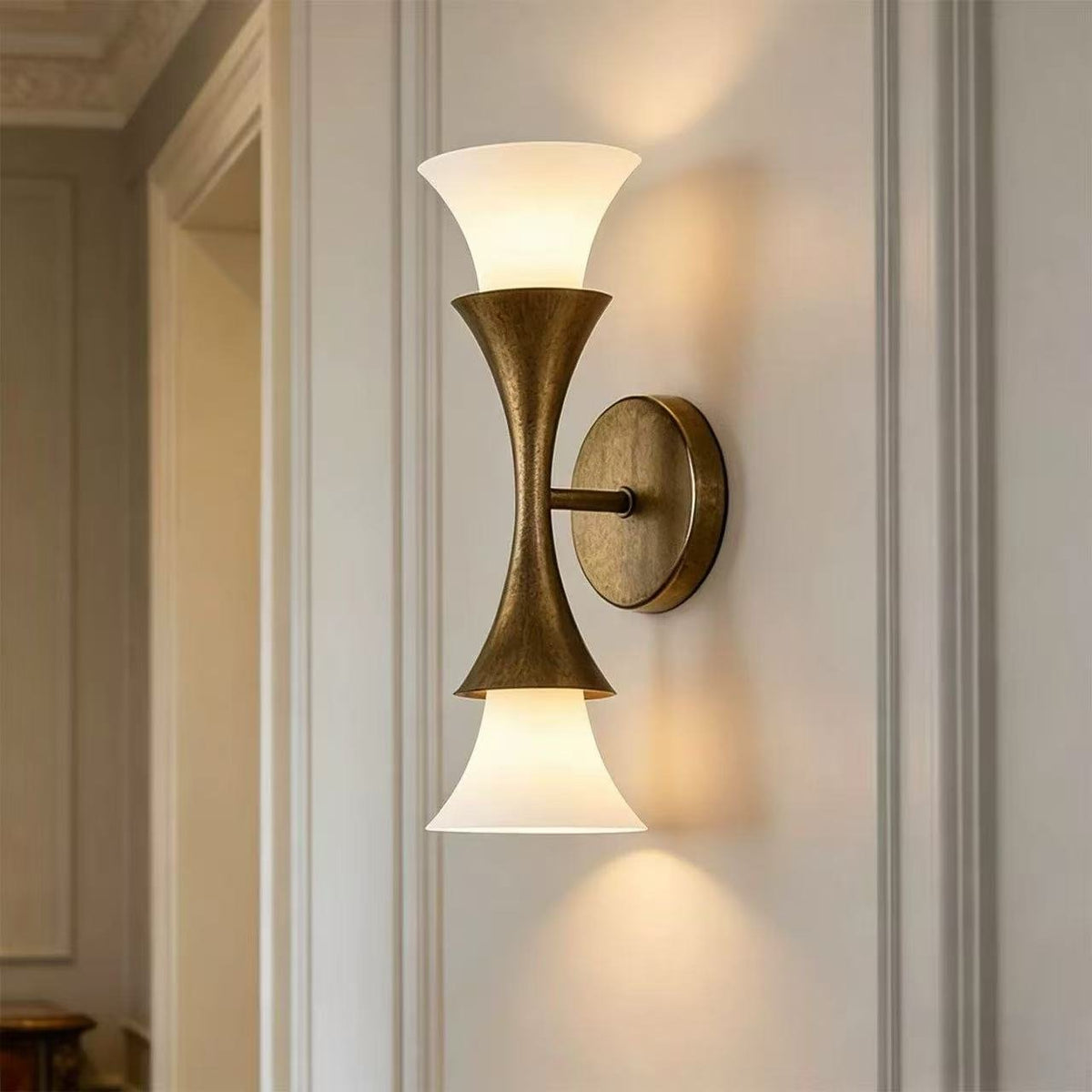 Antique Brass Cone Wall Sconce