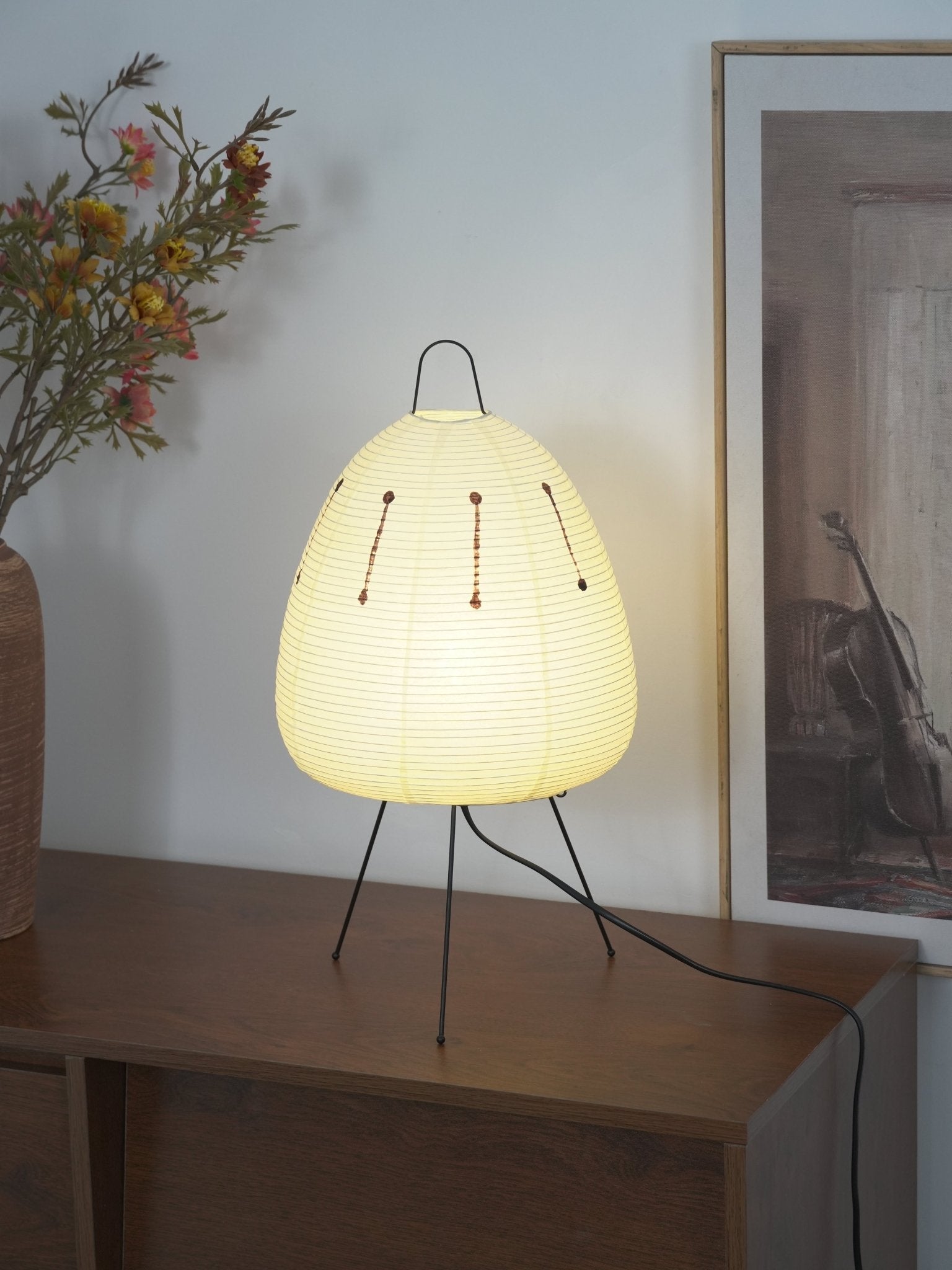 Lampe à poser moderne Fleming en papier Blanc