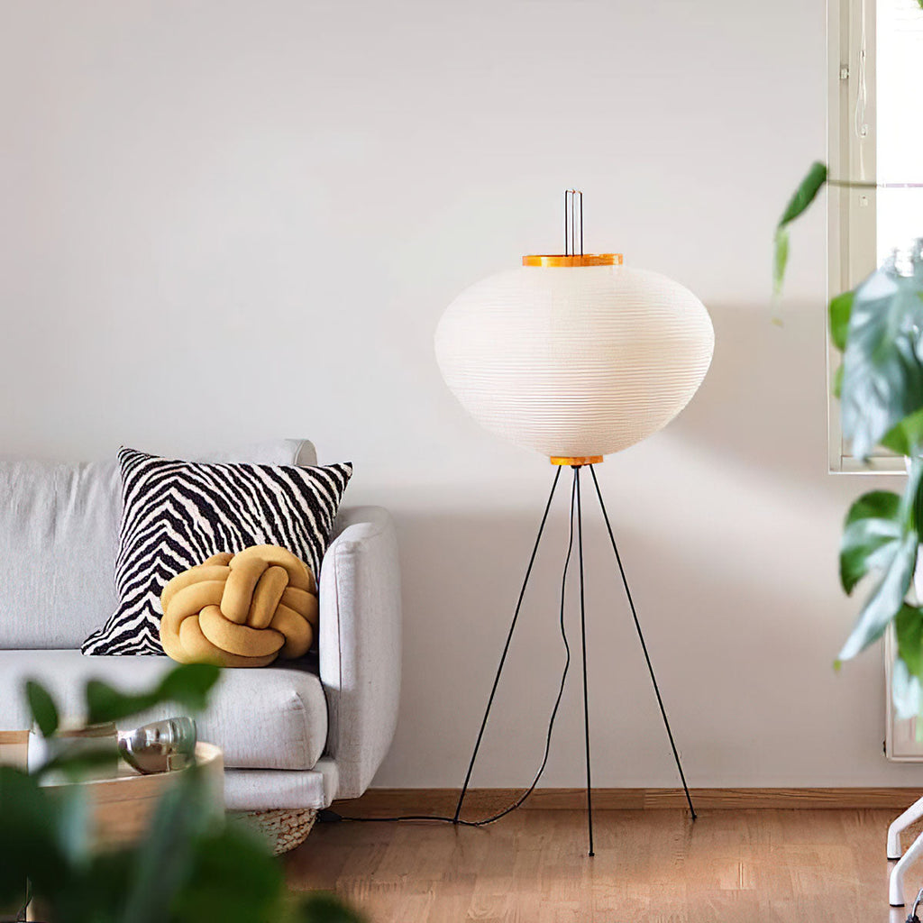 Lampadaire moderne Cyril en papier Blanc