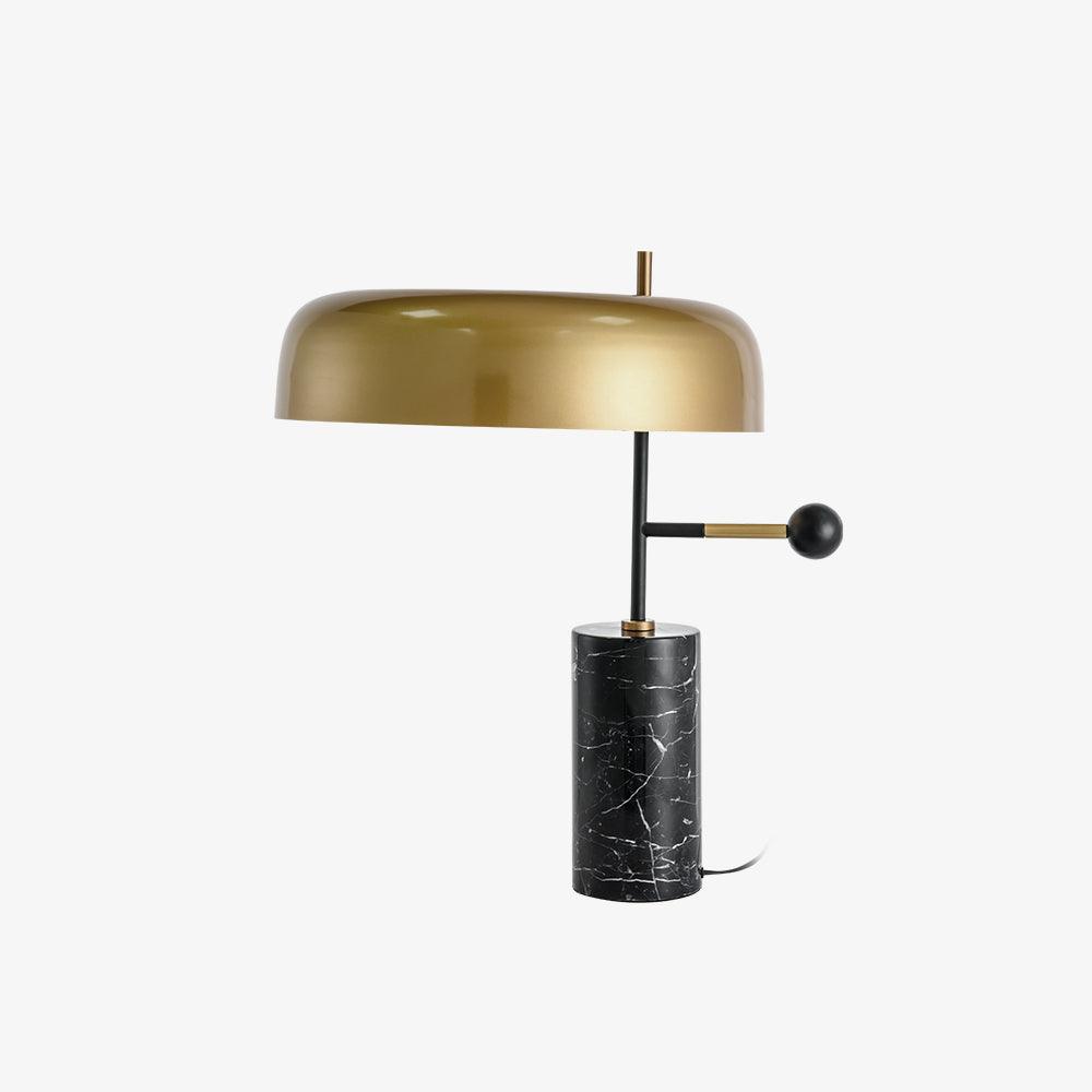 Lampe à poser moderne Riel en Fer, Métal, Marbre Noir et doré