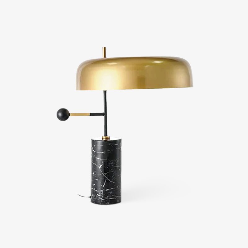 Lampe à poser moderne Riel en Fer, Métal, Marbre Noir et doré