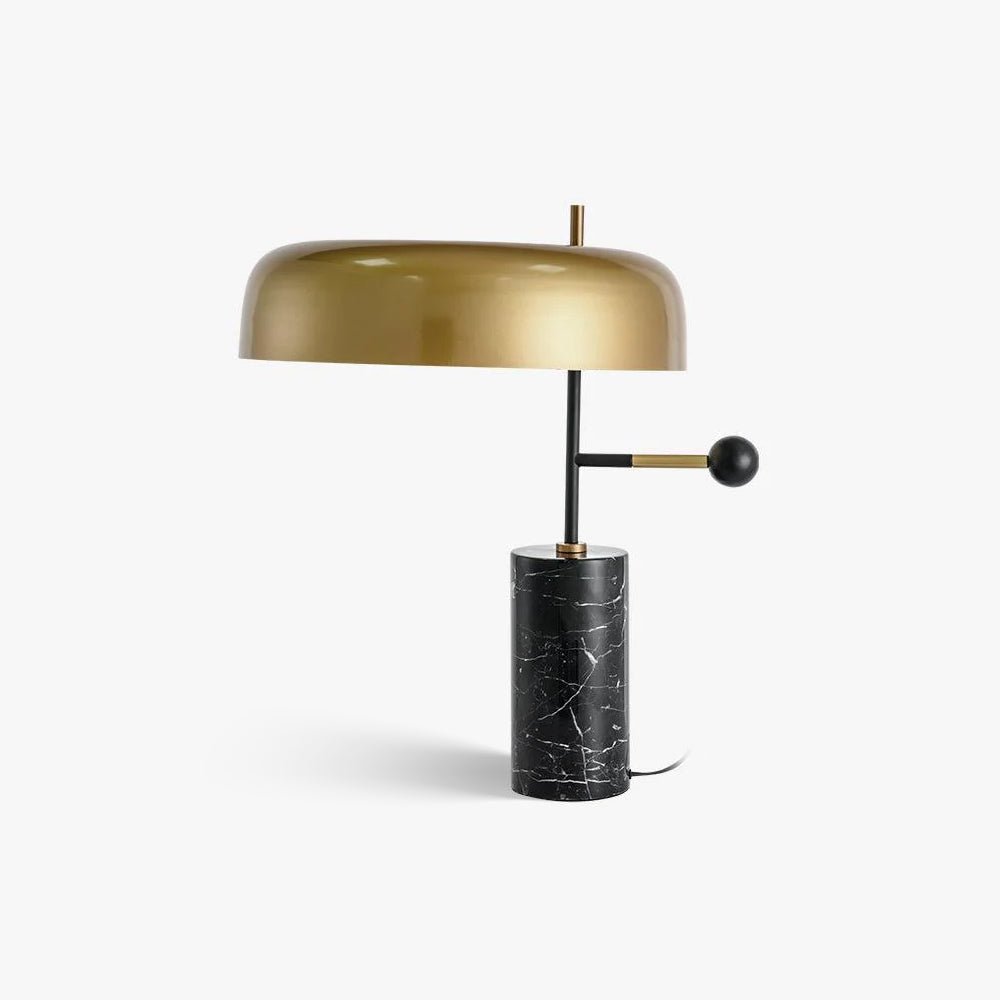 Lampe à poser moderne Riel en Fer, Métal, Marbre Noir et doré