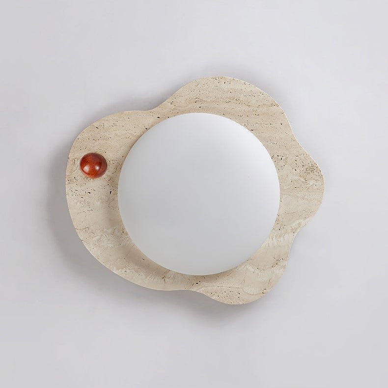 Plafonnier moderne Tyko en Travertin jaune et blanc
