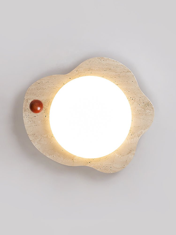 Plafonnier moderne Tyko en Travertin jaune et blanc