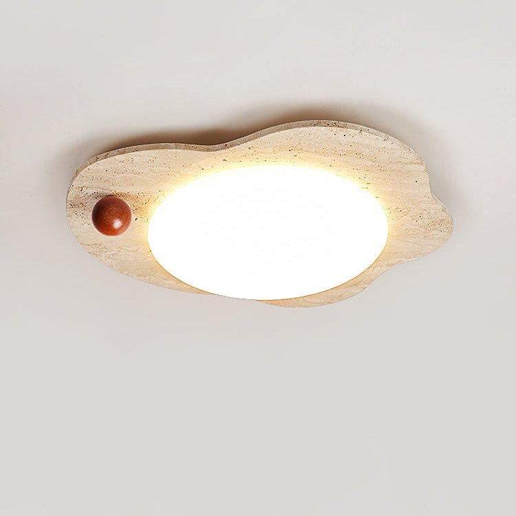 Plafonnier moderne Tyko en Travertin jaune et blanc