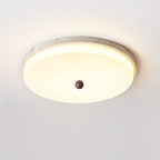 Plafonnier moderne Newton en Travertin jaune et blanc
