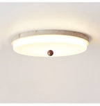 Plafonnier moderne Newton en Travertin jaune et blanc