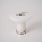 Lampe à poser moderne Ottar en Albâtre Chrome et blanc