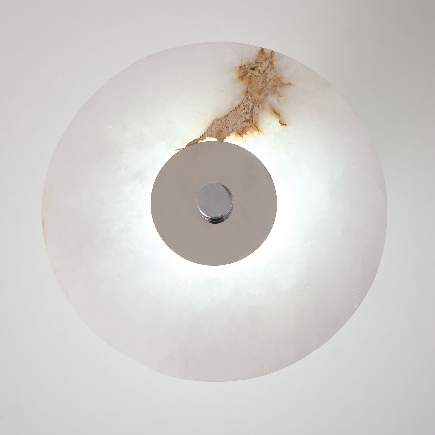 Lampe à poser moderne Ottar en Albâtre Chrome et blanc