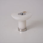 Lampe à poser moderne Ottar en Albâtre Chrome et blanc