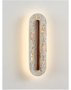 Applique murale moderne Vilhelm en Noyer et travertin jaune