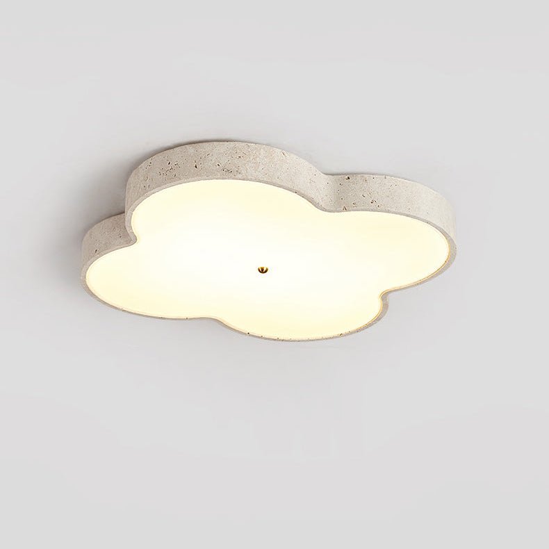 Plafonnier moderne Boyd en Travertin jaune et blanc