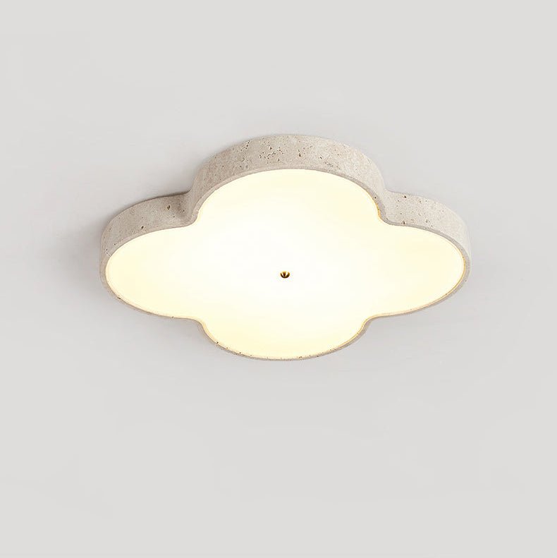 Plafonnier moderne Boyd en Travertin jaune et blanc
