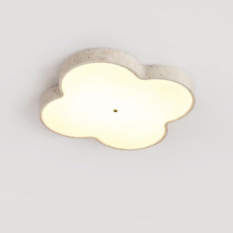 Plafonnier moderne Boyd en Travertin jaune et blanc