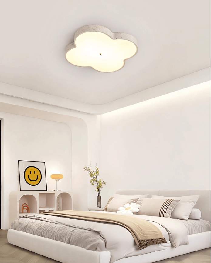 Plafonnier moderne Boyd en Travertin jaune et blanc
