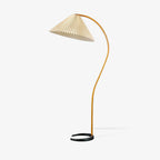 Lampadaire moderne Etan en Métal, Lin Hêtre bois et café