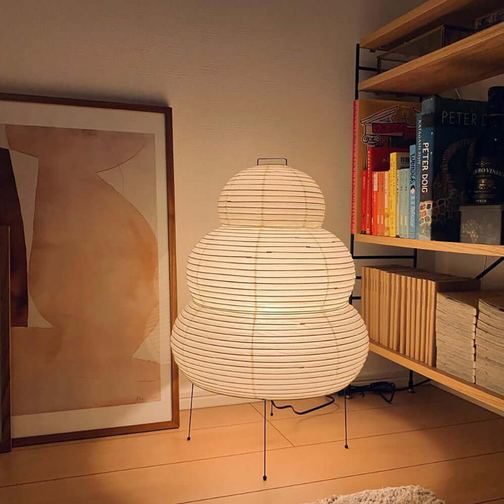 Lampe à poser moderne Fleming en papier Blanc