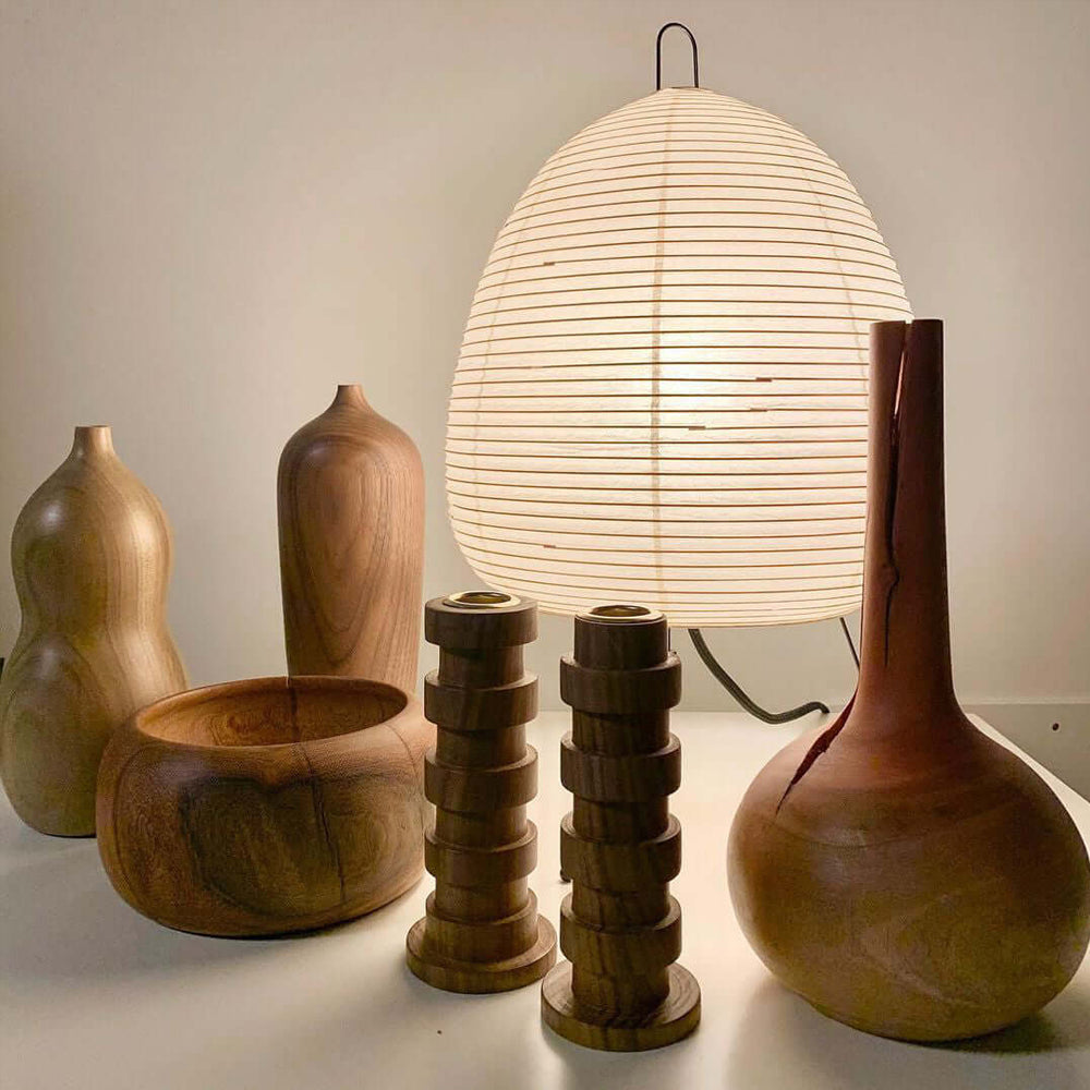 Lampe à poser moderne Fleming en papier Blanc