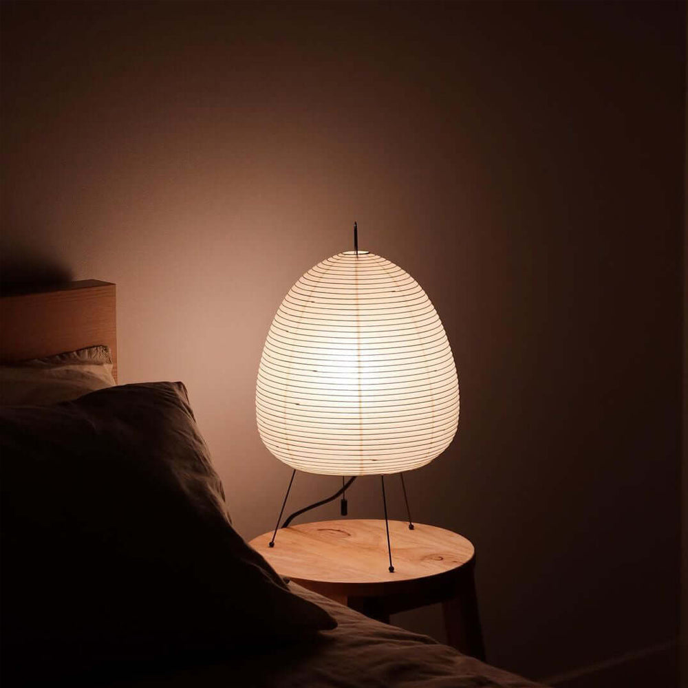 Lampe à poser moderne Fleming en papier Blanc