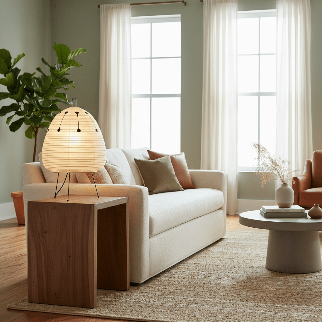 Lampe à poser moderne Fleming en papier Blanc