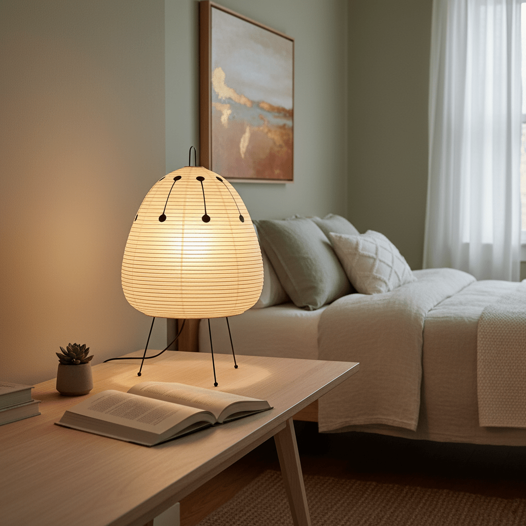 Lampe à poser moderne Fleming en papier Blanc