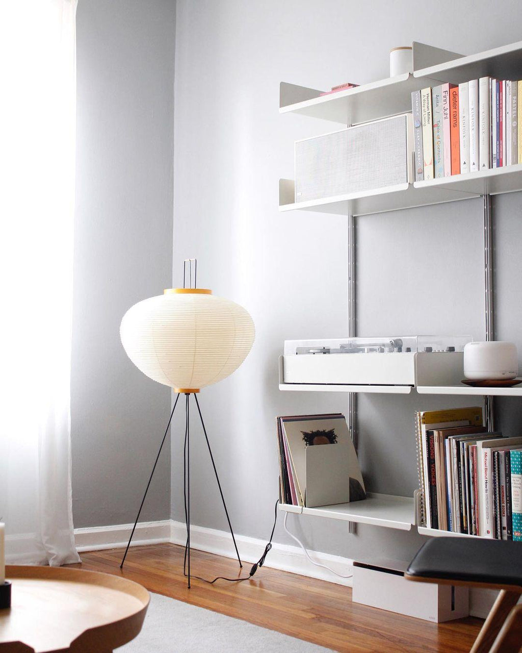 Lampadaire moderne Cyril en papier Blanc