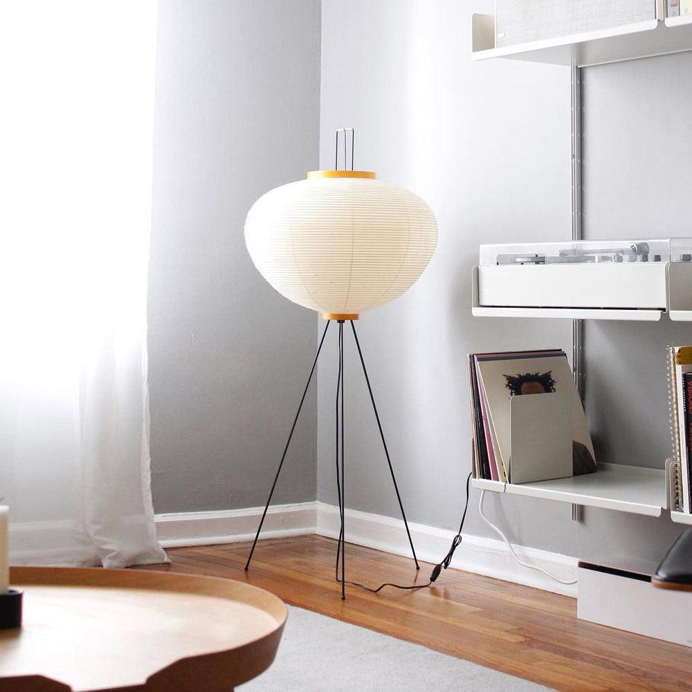 Lampadaire moderne Cyril en papier Blanc