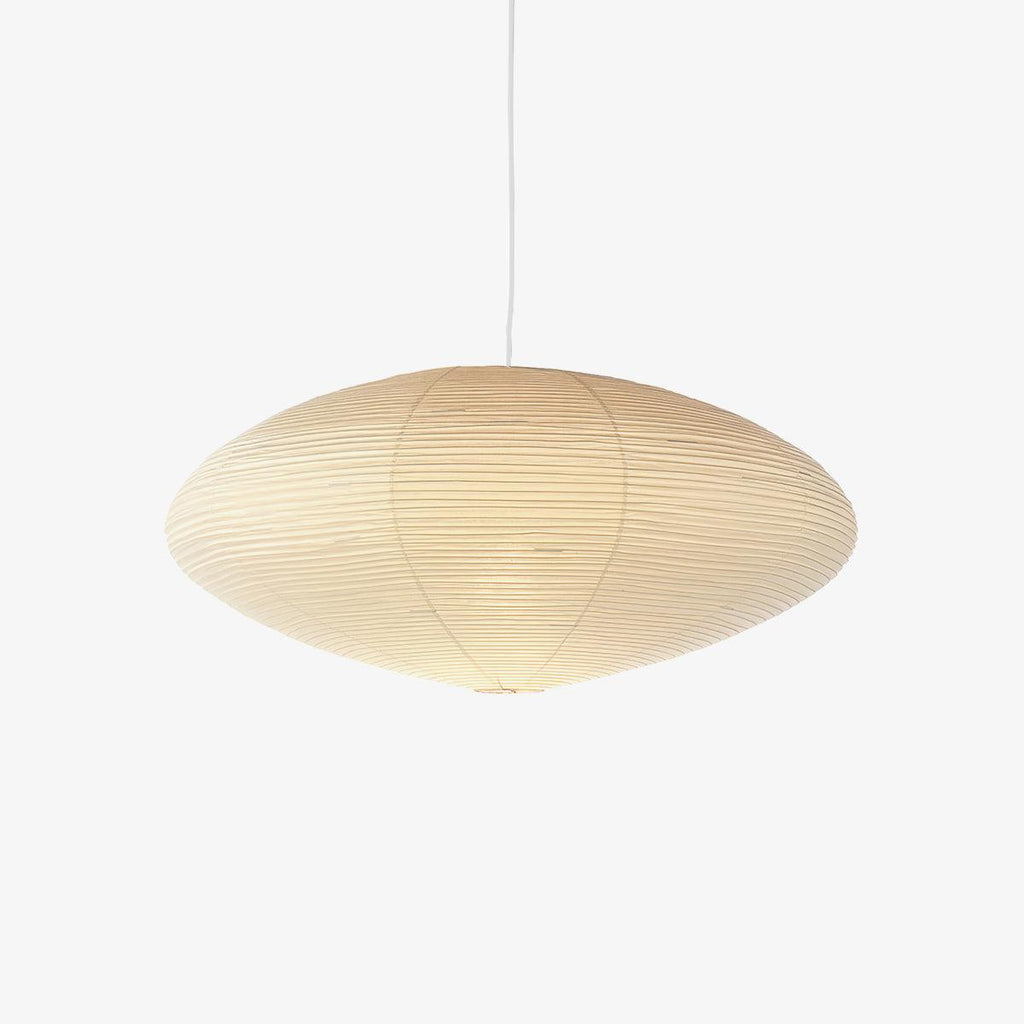 Suspension moderne Ove en papier Blanc et blanc câble