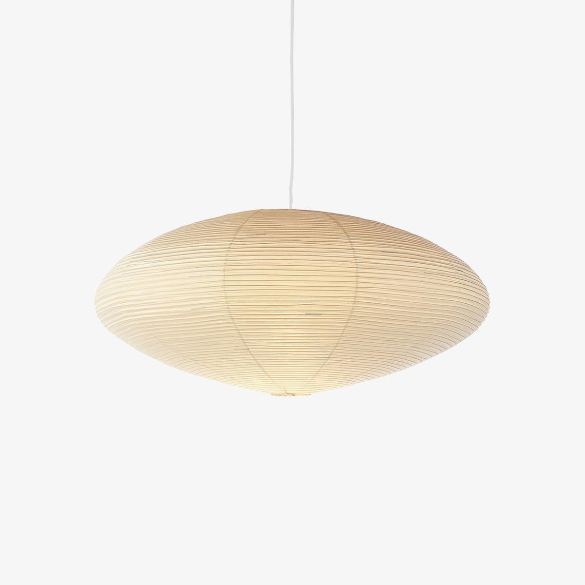 Suspension moderne Ove en papier Blanc et blanc câble