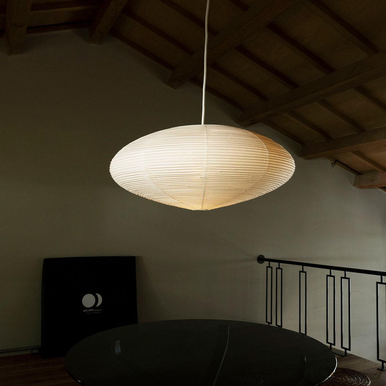 Suspension moderne Ove en papier Blanc et noir câble
