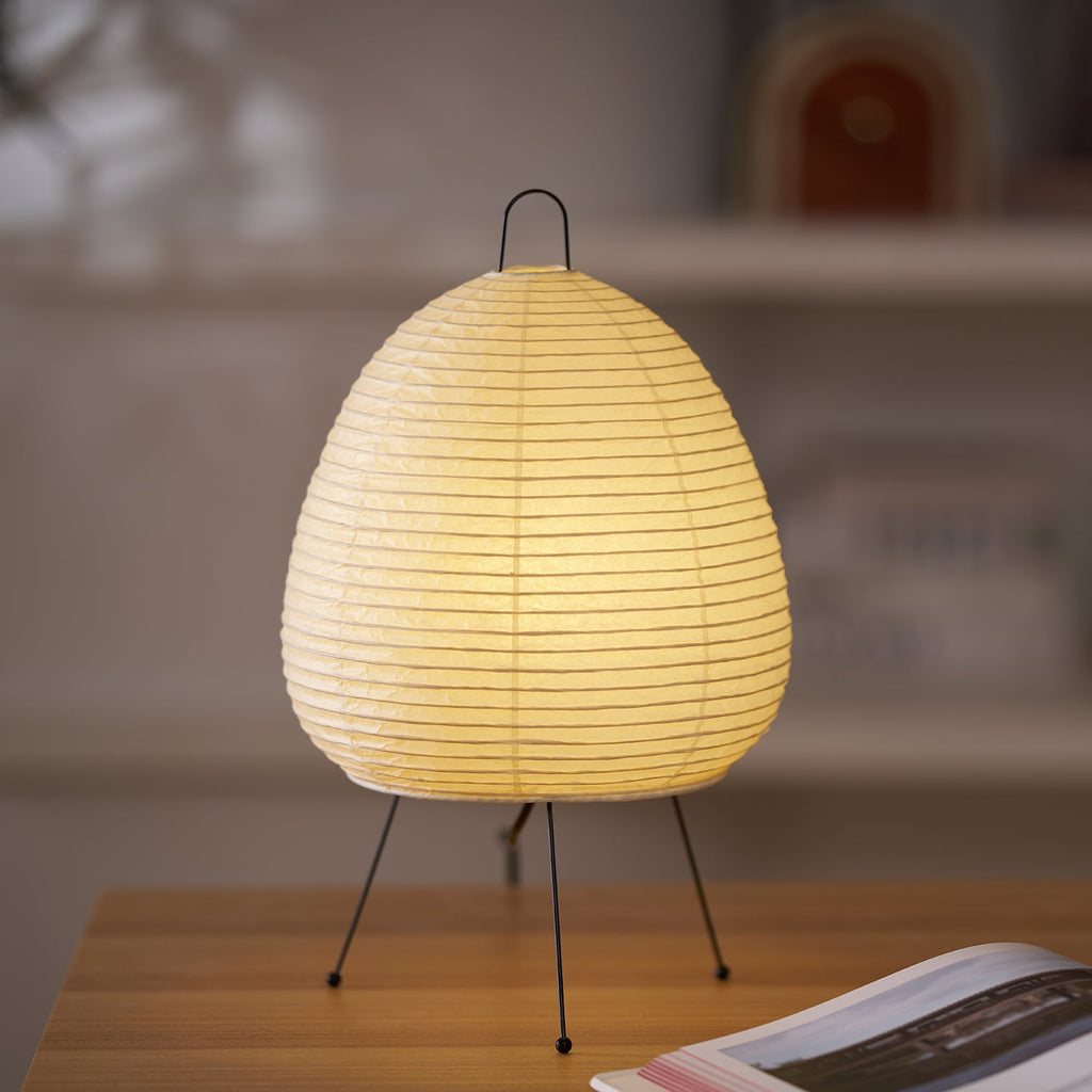 Lampe à poser moderne Fleming en papier Blanc