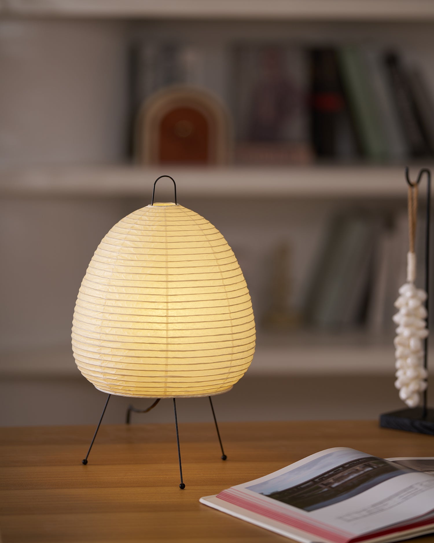 Lampe à poser moderne Fleming en papier Blanc